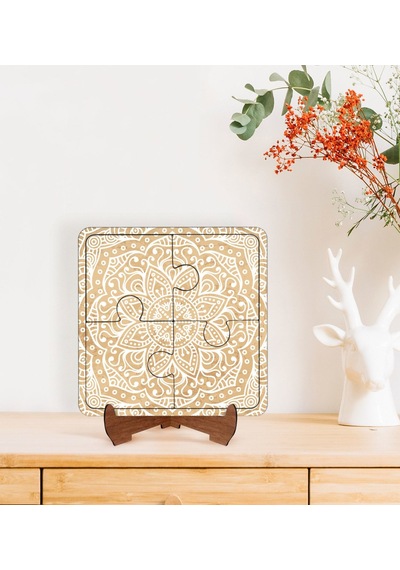 Bk Gift Retro Masif Tasarımlı Ahşap Standlı Puzzle Çerçeve-9