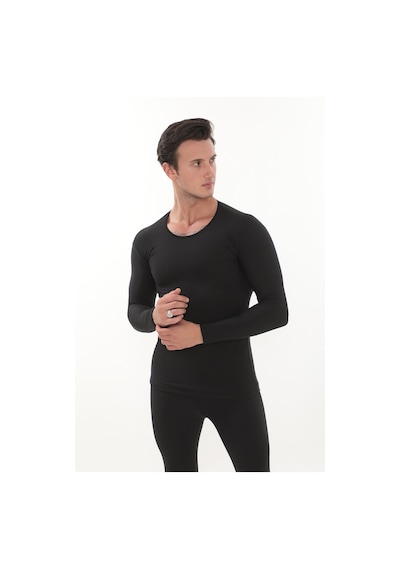 Sauna Suit Unisex Kışlık Termal Içlik, Unisex Kışlık Sıcak Tutan Pamuklu Yakmayan Üst Fanila Iclik Siyah