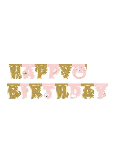 Kuğu Temalı Happy Bırthday Banner