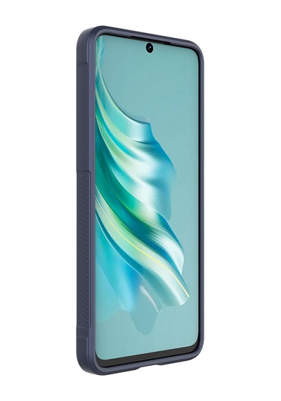Tecno Spark 20 Kılıf Kamera Korumalı Esnek Silikon Parmak Şeritli Pazarplus Siyah
