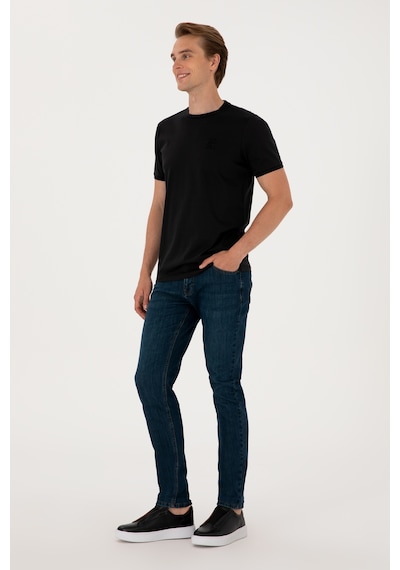 U.S. Polo Assn. Erkek Regular Fit Siyah Bisiklet Yaka Tişört 50300815-VR046