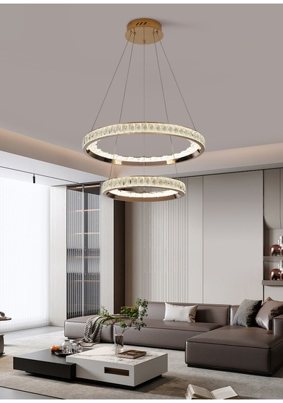 Elio 2 Katlı Gold Ledli Avize