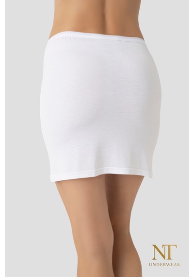 Nt Underwear Bambu Mini Etek Astarı, Mini Jupon - Doğal Kumaş, Modern Kalıp. Beyaz