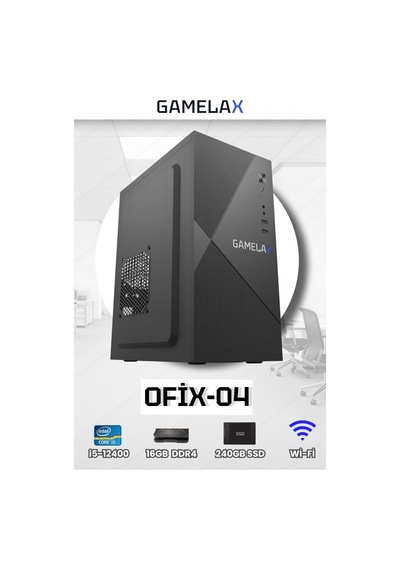 Gamelax Ofix-04 Core i5-12400 16 GB 256 GB SSD Wi-fi Free Dos Masaüstü Bilgisayarı