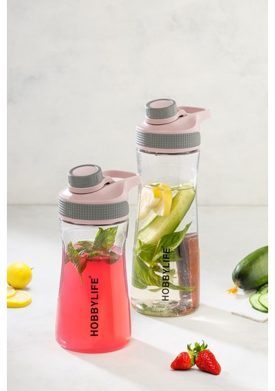 2 Li Set 730ml 530ml. Su Matarası Su Şişesi Suluk Bpa Içermez Pembe Pembe