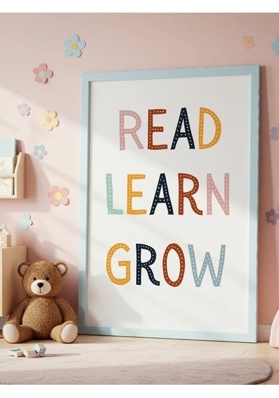 Read Learn Grow Dijital Baskı Poster V8 Çerçevesiz