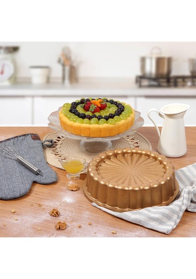 Serenk Fun Cooking Papatya Sarı Tart Kalıbı - 28 cm Alüminyum Döküm, Yanmaz Yapışmaz Granit Kaplama