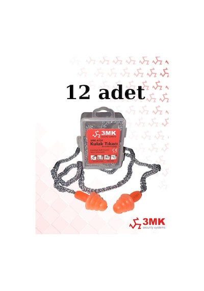 3mk-kt24 Çam Tipi Kordonlu Kulak Tıkacı 12 Adet