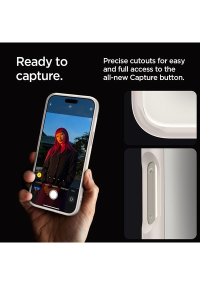 İphone 16 Pro İle Uyumlu Kılıf Ultra Hybrid Natural Titanium - Acs08127
