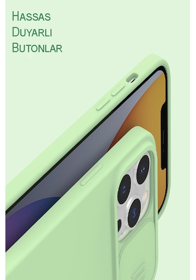 Apple Uyumlu iPhone SE Kapak Kamera Korumalı Sürgülü Renkli Silikon Kılıf