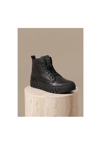 Bafaş Ayakkabı 038601 Siyah Hakiki Dana Derisi Bilekli Erkek Sneaker