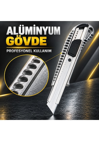 Sgs Profesyonel Alüminyum Maket Bıçağı 3 Adetli Ekonomik Paket