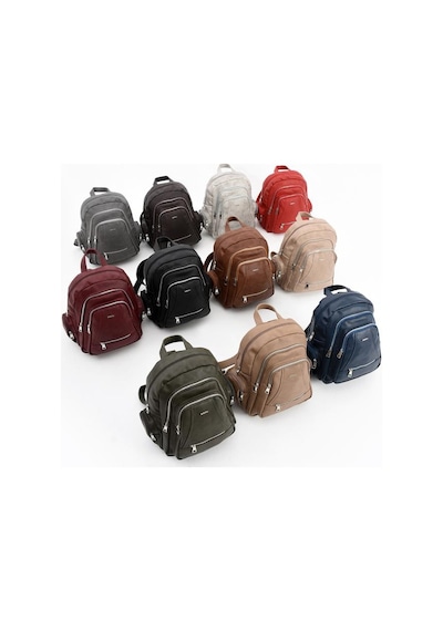 Baginn Suni Deri Kadın Sırt Çantası 35 25 Cm Mega Bag Günlük Kullanıma Uygun Çok Cepli İçi Astarlı Kahverengi