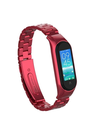 Ariatech Xiaomi Mi Band 6 Uyumlu Krd-04 Metal Kordon-kırmızı
