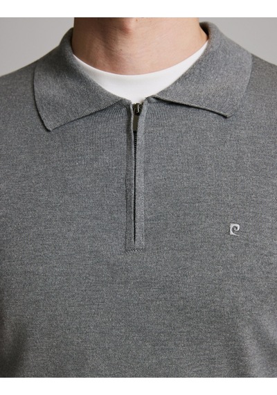 Pierre Cardin Gri Melanj Slim Fit Fermuarlı Polo Yaka Basic Triko Kazak 50333917-vr086 Pierre Cardin Gri Melanj Slim Fit Fermuarlı Polo Yaka Basic Triko Kazak 50333917-vr086