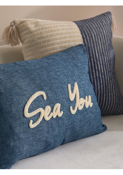 Sea You 4'lü Kırlent Kılıf Seti Mavi