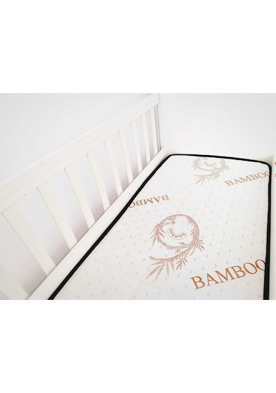 Kapitoneli 70x120x10 Soft Bamboo Bebek Yatağı Bmb-009 Beyaz