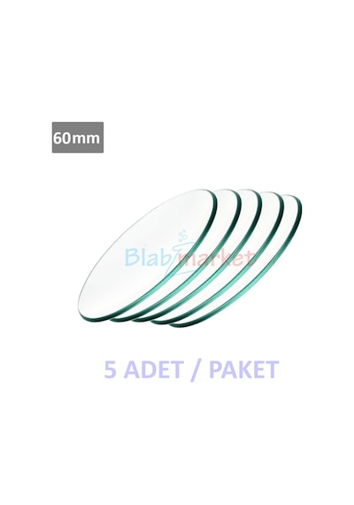 Saat Camı 60 Mm Laboratuvar. Soda Lime . Kenarları Traşlı