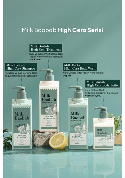 Kuru Saçlara Özel Yoğun Nemlendirici Şampuan Mılk Baobab High Cera Shampoo Verbena