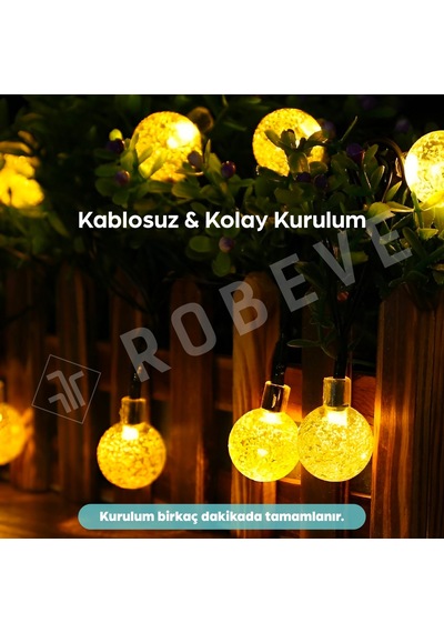 Robeve 7 Metre 50 Led Güneş Enerjili Kristal Küre Solar Bahçe Aydınlatma Dış Mekan Aydınlatma Güneş Enerjili Aydınlatma 8 Modlu, Ip65 Su Geçirmez, Otomatik Aç/kapa, Bahçe, Balkon Gün Işığı Sarı Robeve 7 Metre 50 Led Güneş Enerjili Kristal Küre Solar Bahçe Aydınlatma Dış Mekan Aydınlatma Güneş Enerjili Aydınlatma 8 Modlu, Ip65 Su Geçirmez, Otomatik Aç/kapa, Bahçe, Balkon Gün Işığı Sarı