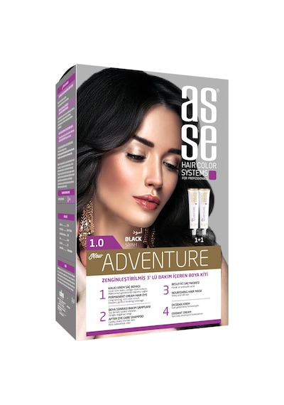 Asse Adventure Set Saç Boyası Kalıcı ve Canlı Renkler 1+1 İki Kullanım Seti
