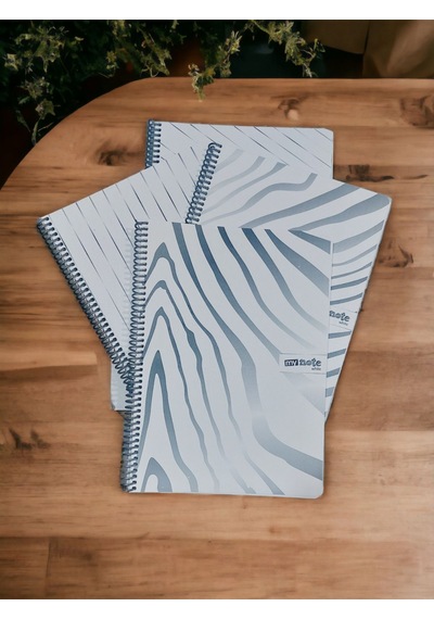 4 Adet A4 80 Yp. 2 Adet Kareli + 2 Adet Çizgili Telli Defter Beyaz Renk Pp Kapak Beyaz Renk Kağıt Çok Renkli