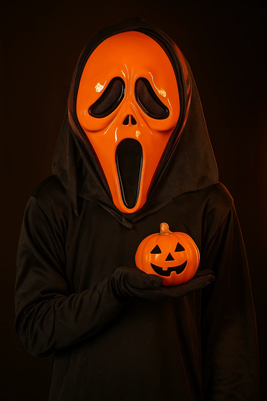 Halloween Maske Çığlık Arkası Tüllü Turuncu Diğer
