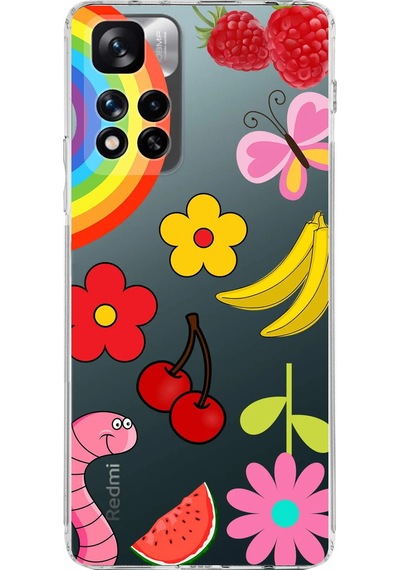 Xiaomi Redmi Note 11 Pro Plus 5g İle Uyumlu Water Color 5 Kamera Korumalı Şeffaf Kılıf Şeffaf