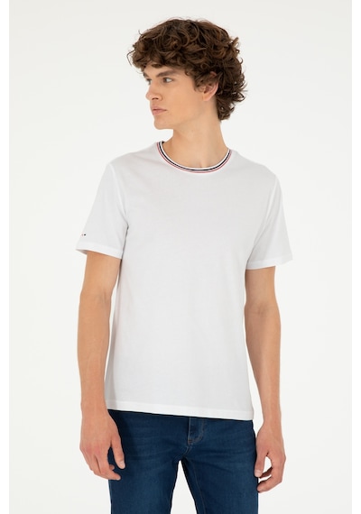 U.S. Polo Assn. Erkek Regular Fit Bisiklet Yaka Beyaz Tişört 50294289-VR013