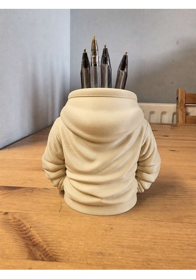 3d Baskı Kapüşonlu Sweatshirt Kalemlik - Masaüstü Organizer-bej Diğer