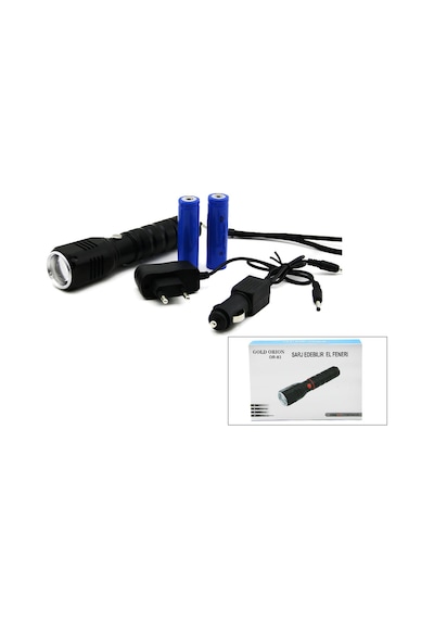 Zoomlu Cob Led Şarjlı Metal El Feneri 3000 Lümen 17 Cm