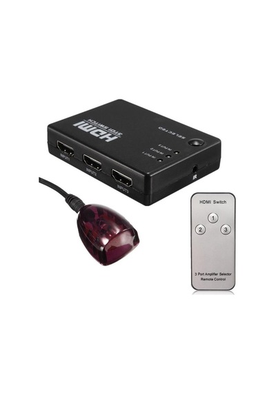3 Port Hdmi Switch FHD Çoklayıcı HDMI Çoğaltıcı Kumanda + IR Göz