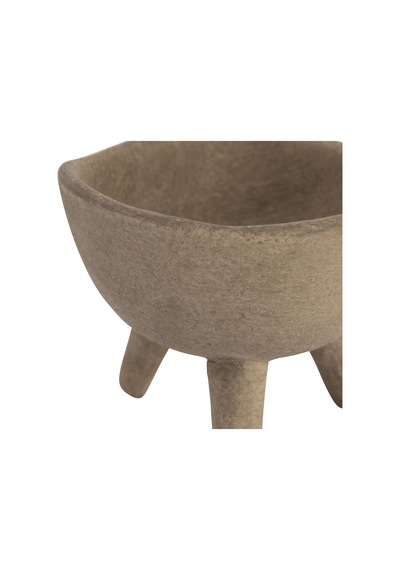 Küçük Saksı, Mat, Boz Kahverengi, Pişmiş Toprak, 7,6 Cm