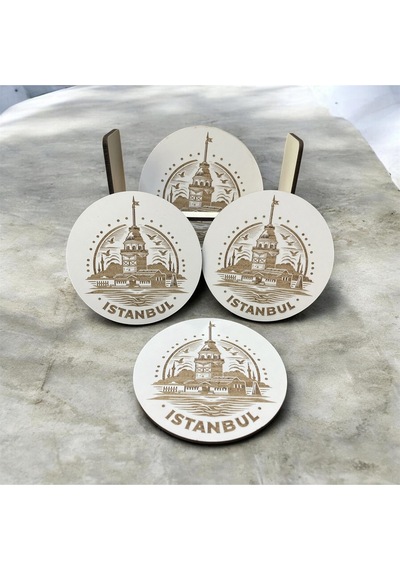 6 Lı Mdf Bardak Altlığı Dekoratif Ecceca1027 Karışık