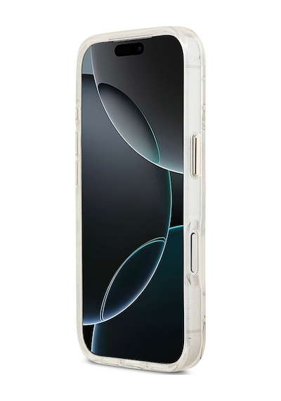 Apple Uyumlu iPhone 17 Pro Kılıf Guess Lisanslı M-safeli Simli Çiçek Desenli Metal Kamera Çerçeveli Kapak Beyaz Beyaz