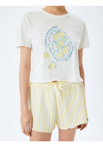 Koton Pamuklu Limon Baskılı Kısa Kollu Şortlu Örme Pijama Takımı Sarı Desenli 5slk40043mk Sarı Desenli Sarı Koton Pamuklu Limon Baskılı Kısa Kollu Şortlu Örme Pijama Takımı Sarı Desenli 5slk40043mk Sarı Desenli Sarı