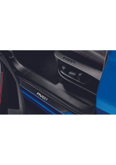 Chevrolet Aveo 2011-2018 Modeller Old Karbon Kapı Eşiği 4 Parça Krom Yazılı
