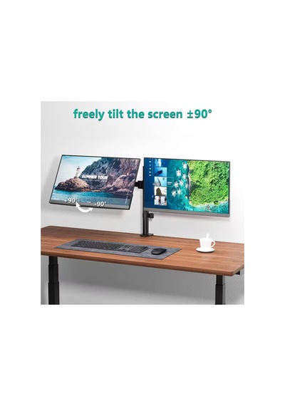14-32 İnç Düz Kavisli Ekranlar İçin Çift Kol Monitör Standı Ayarlanabilir Yükseklik Eğim Lcd Led Tv - 789515238