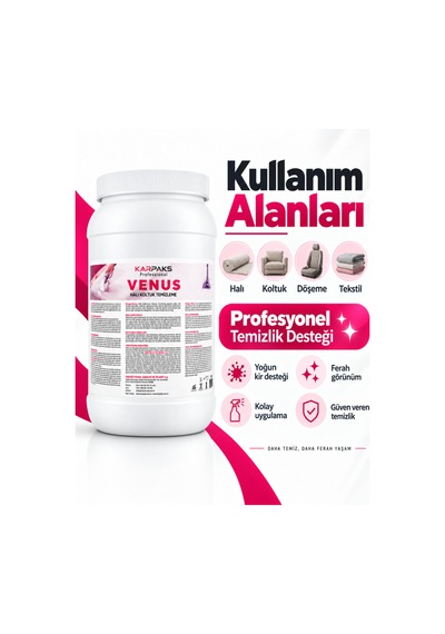 Professional Venus Halı Koltuk Temizleme Deterjanı 3 Kg Konsantre Profesyonel Leke Çıkarıcı Tekli