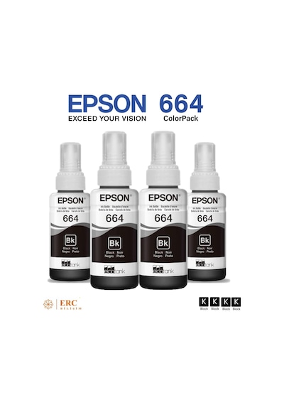 Epson 664 EcoTank L110 Dörtlü Siyah Şişe Mürekkep