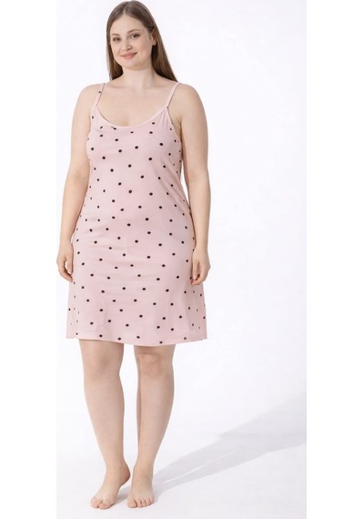 Pemilo Kadın 7387 Büyük Beden Elbise Gecelik Pudra