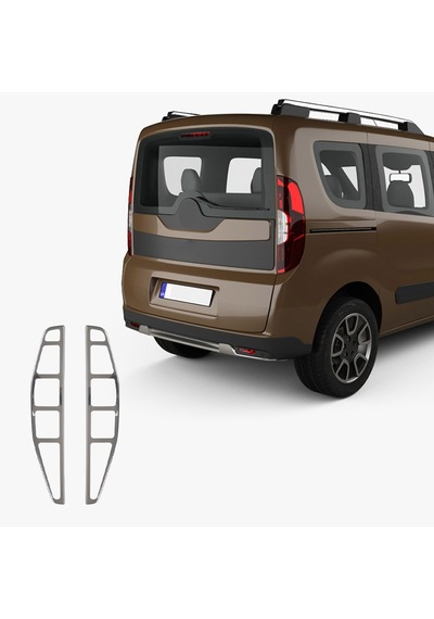 Fiat Doblo Uyumlu 2000-2006 Krom Stop Çerçevesi 2 Parça Paslanmaz Çelik