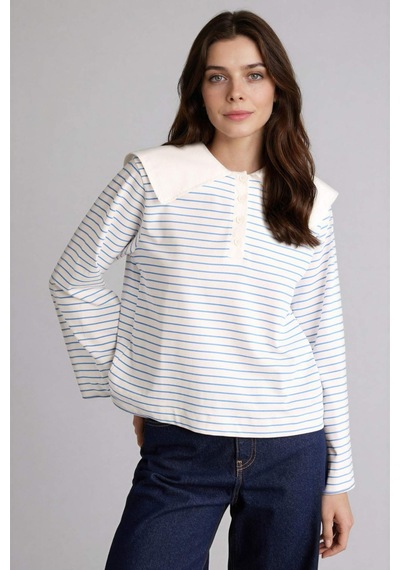 Defacto Loose Fıt Uzun Kollu Tunik H4201ax26spbe512 Mavi-be512