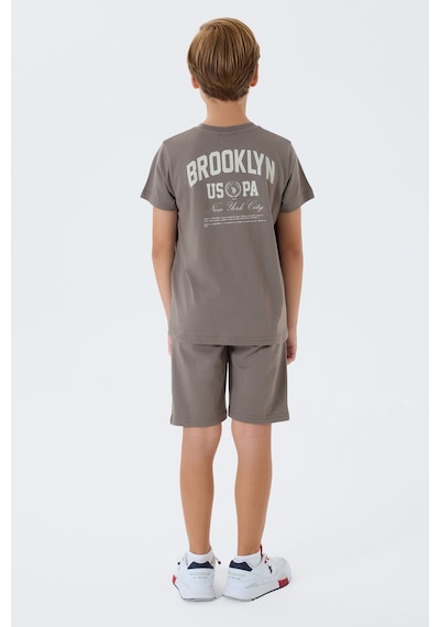 U.s. Polo Assn. Erkek Çocuk Kahverengi Bermuda Takım Us2427-c-v1 Kahverengi