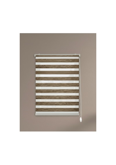 Gelincik Serisi Kırçıllı Kahverengi Renk - Yüksek Kaliteli Bambu Zebra Perde Kahverengi Kahverengi