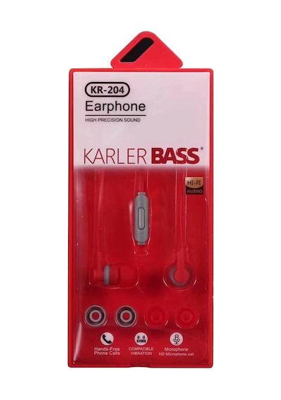 Karler Bass Kr-204 Kablolu Kulaklık Semeglbl - 57 - Kırmızı
