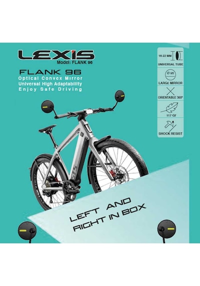 Lexis Flank 96 Universal Gidon Ucu Bağlantılı Bisiklet/e-bike/e-scooter/atv/motosiklet Aynası