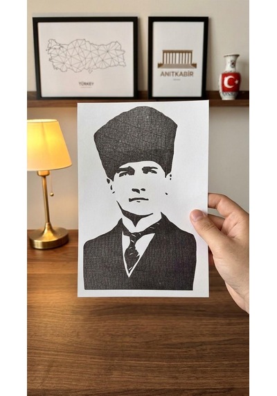 Atatürk Silüet Siyah Vinil Sticker 0