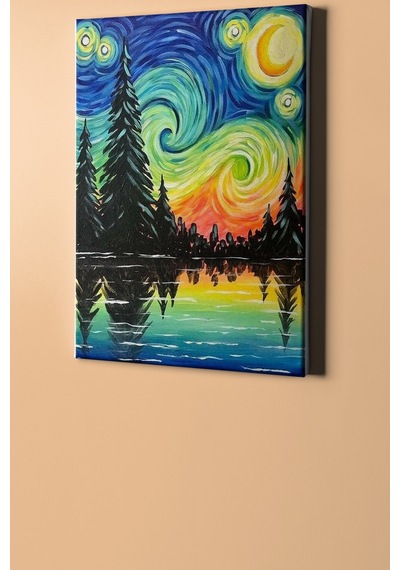 Webstyle Sayılarla Boyama Seti Kasnaklı Renkli Geceler 40 X 50 Cm