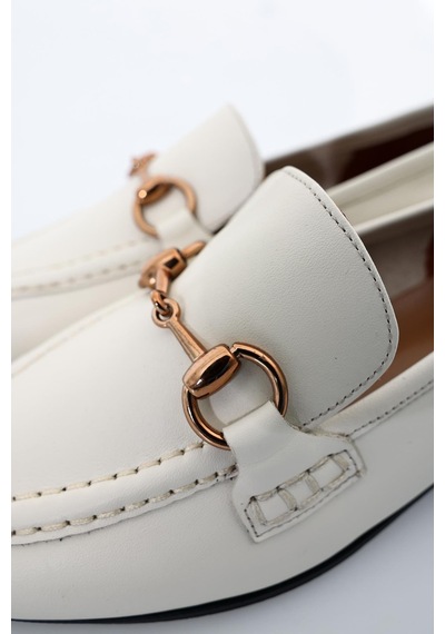 Kemik Deri Loafer 34306-Kemik